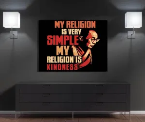 My Religion Is Kindness Canvas Wall Art