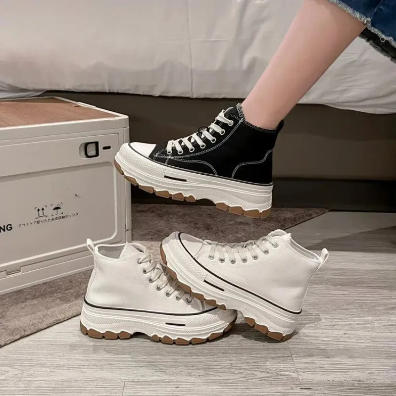 New Canvas Shoes Women Casual Platform Sneakers Stars Canvas Trainers Running Sport Shoes Tennis Shoes Outdoor Walking Sneakers