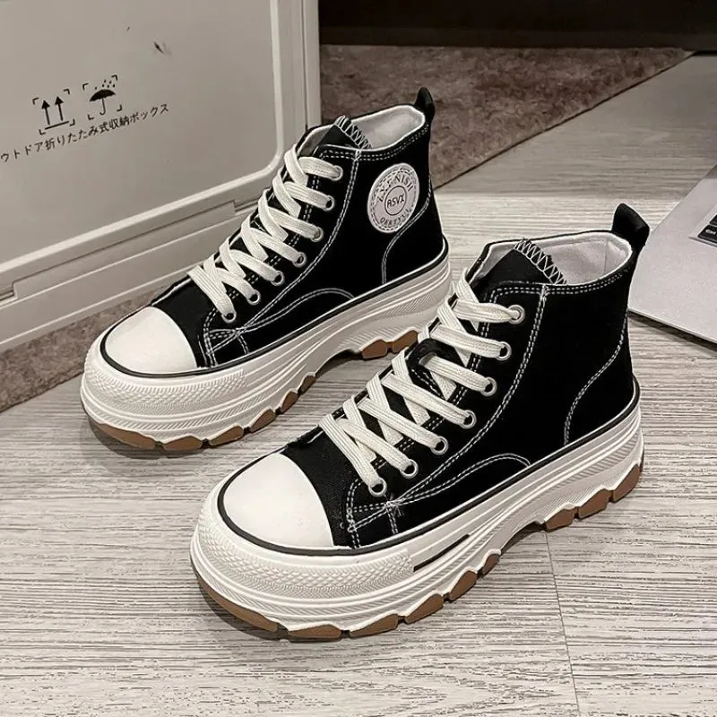 New Canvas Shoes Women Casual Platform Sneakers Stars Canvas Trainers Running Sport Shoes Tennis Shoes Outdoor Walking Sneakers