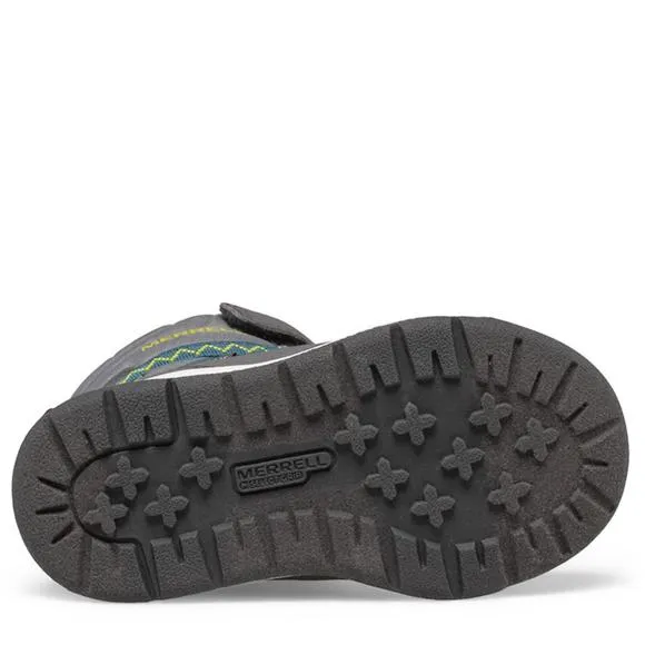 NEW MERRELL little kid-snow crush 3.0 waterproof jr. boot in grey