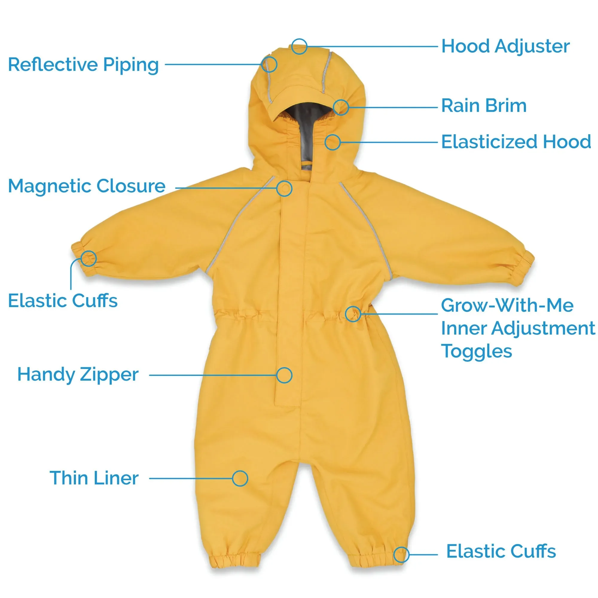 NEW (Retail) Jan and Jul Puddle-Dry Waterproof One Piece Rain Suit / Play Suit in Prairie Flowers 🍁