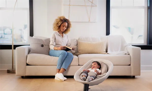 Nuna LEAF Grow Swing with Toy Bar - Hazelwood