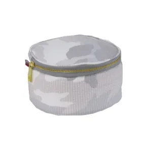Personalized Seersucker Snow Camo Round Multi Purpose Pouch