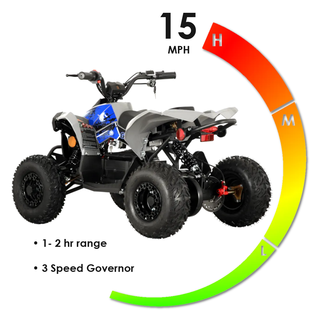 Pioneer 1200W Kids ATV 4 Wheeler with 14" Tires - Red
