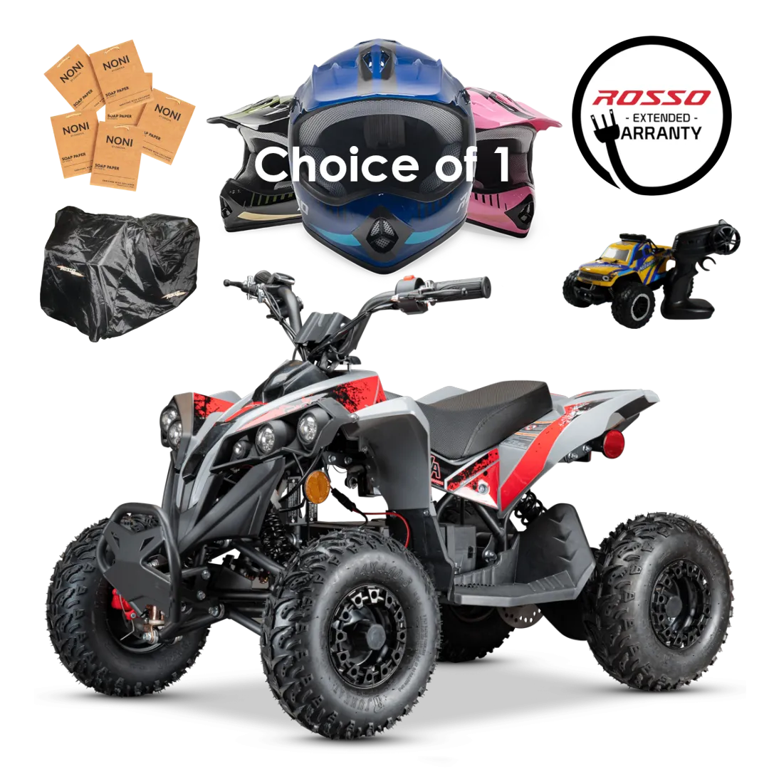 Pioneer e-802 electric ATV Bundle | Ages 6  only | Red Decals Feat.