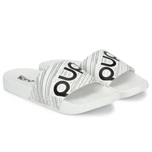 Pupil Men's BEN-3 Pool Slider, White and Black