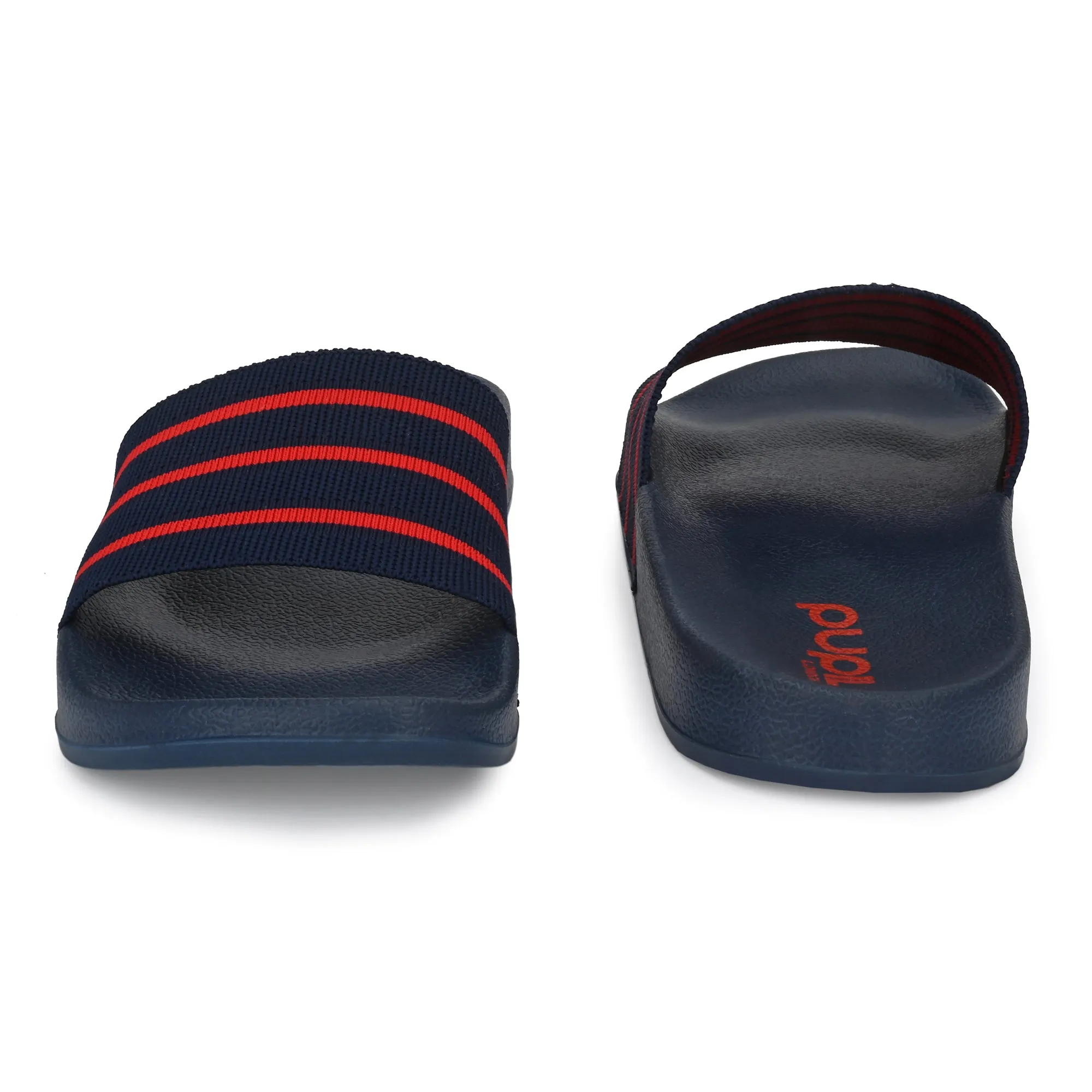 Pupil Men's BEN-5 Pool Slider, Navy and Red