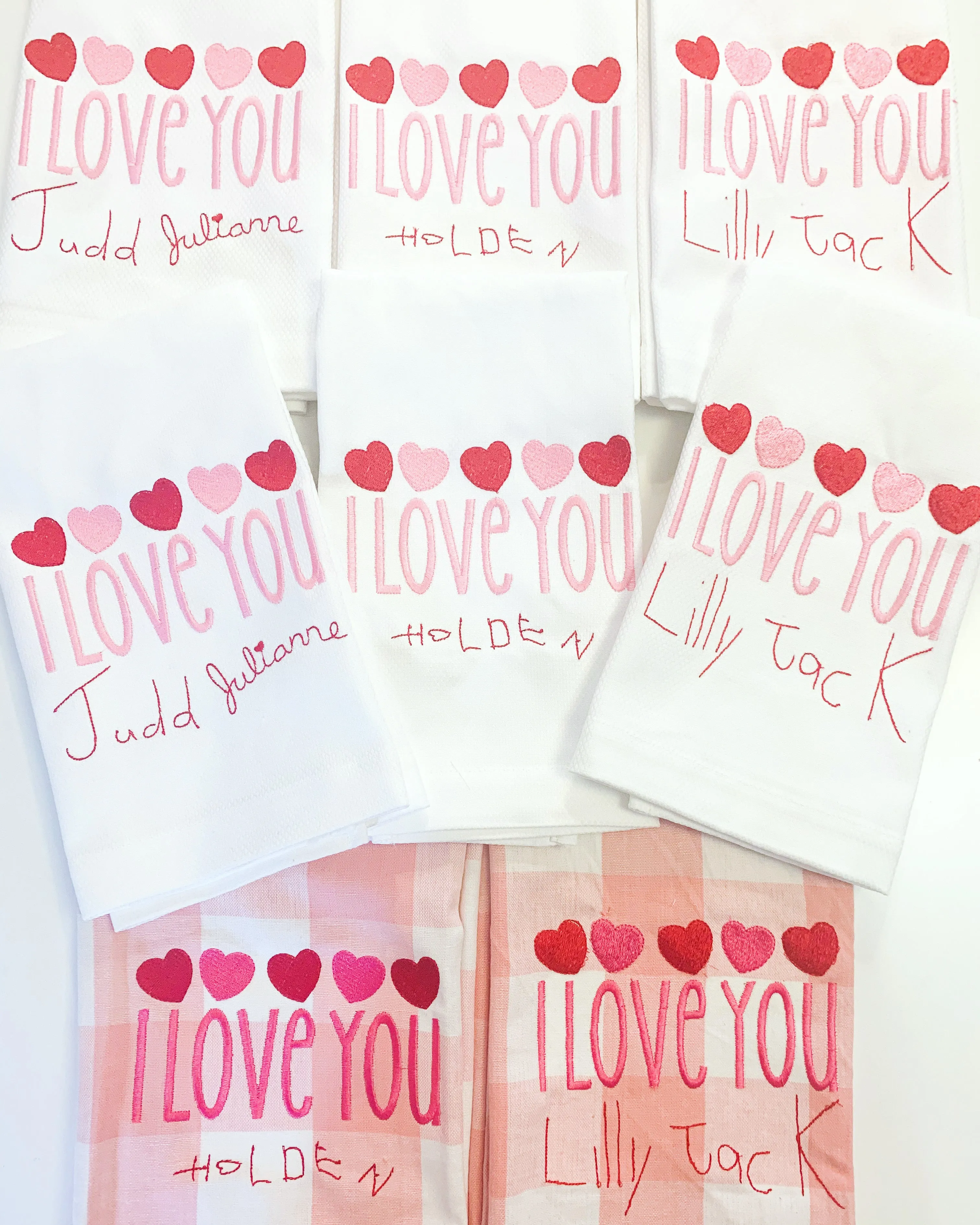 Qty 1- I love you handwritten Linens