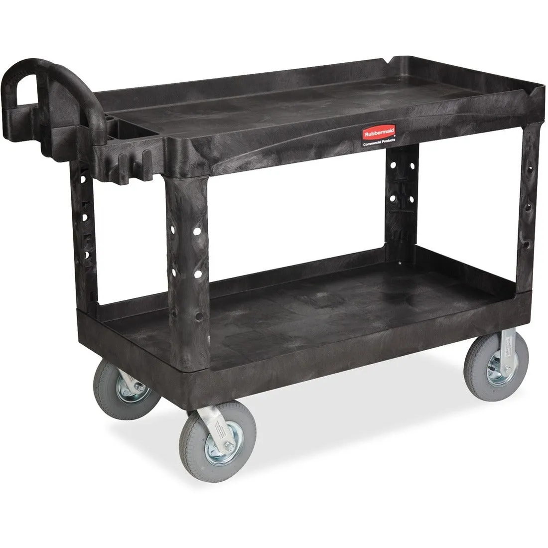 Rubbermaid Commercial Large Utility Cart with Lipped Shelf