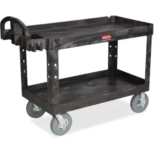 Rubbermaid Commercial Large Utility Cart with Lipped Shelf