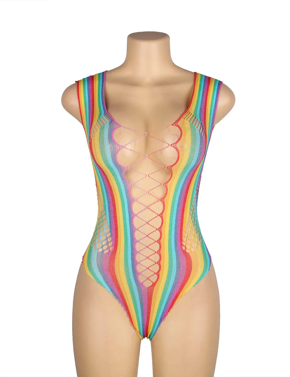 Sexy Colorful Hollow Out Bodysuit Design Bodystocking