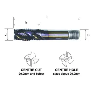 Somta Multi Flute 6mm HSS-Co8 Multi-Purpose Roughing End Mill