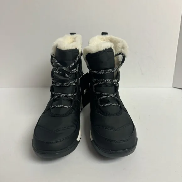 Sorel Whitney II Short Lace Waterproof Boot Black Size 6 M Big Kid