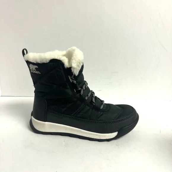 Sorel Youth Whitney II Short Lace Waterproof Boot Black Size 1 M Big Kid