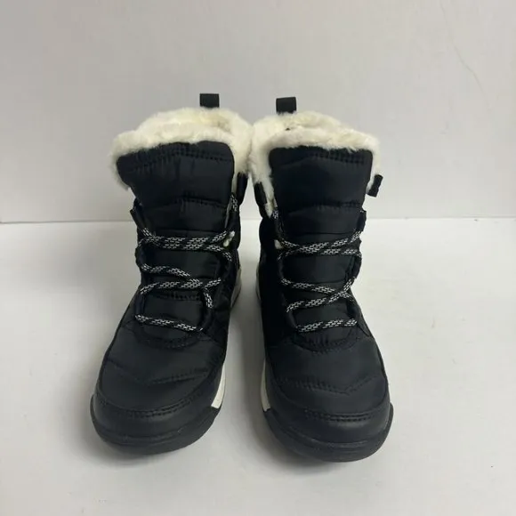 Sorel Youth Whitney II Short Lace Waterproof Boot Black Size 1 M Big Kid