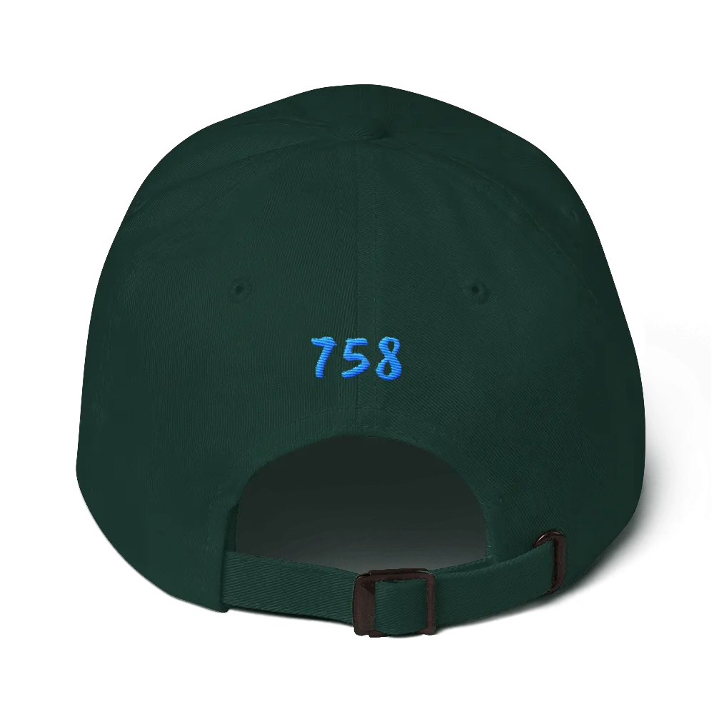 St. Lucia Dad Hat w/ 758 Area Code