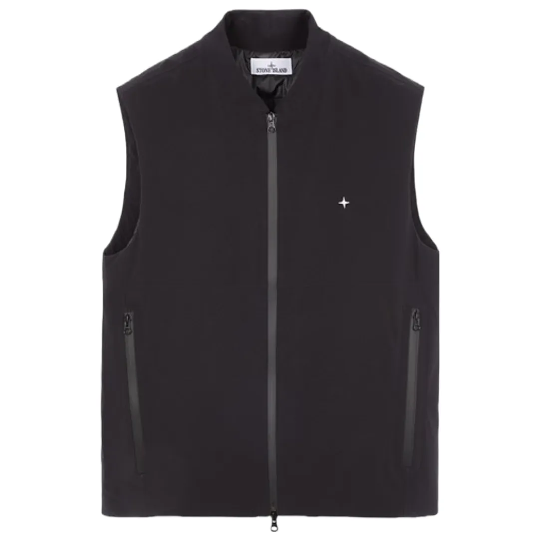 STONE ISLAND G03G2 STONE ISLAND STELLINA _3L BIO-BASED NYLON WITH PRIMALOFT® INSULATION TECHNOLOGY BLACK VEST
