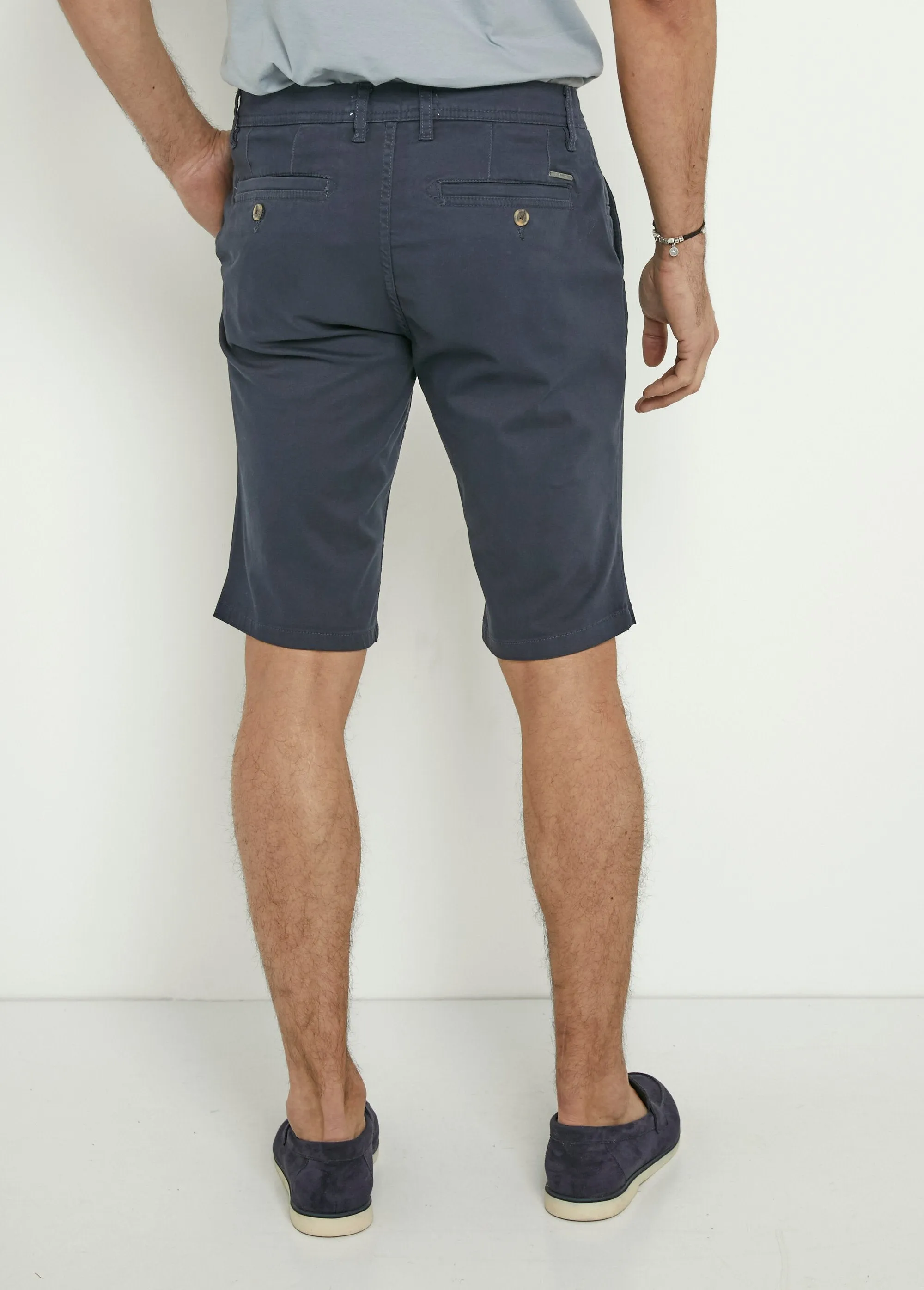 Stretch cotton canvas Bermuda shorts