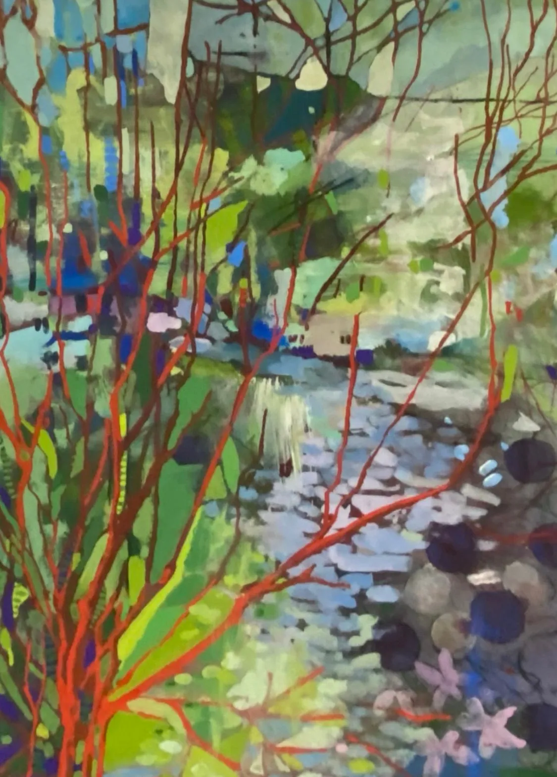 Summer Original Painting by Nancy Tobin - Abstract Watercolor