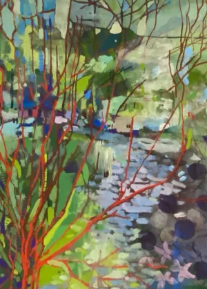 Summer Original Painting by Nancy Tobin - Abstract Watercolor