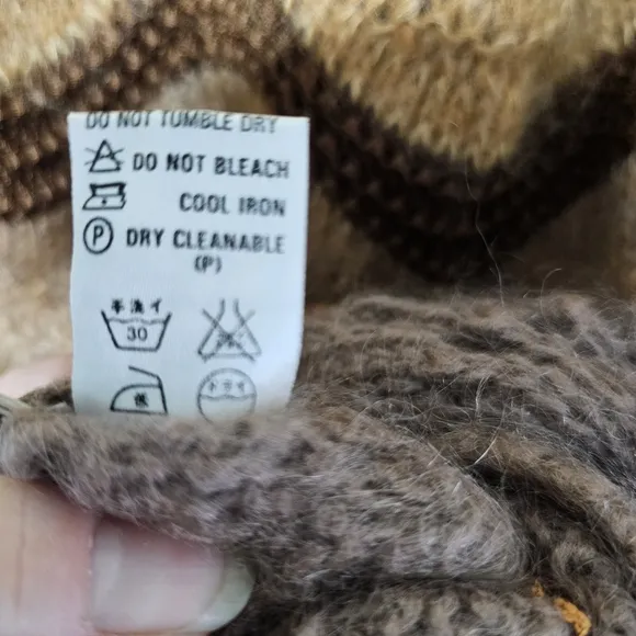 Super Kid Mohair Sweater Vintage 70's Open Knit Art to Wear Size 38 Oversized
