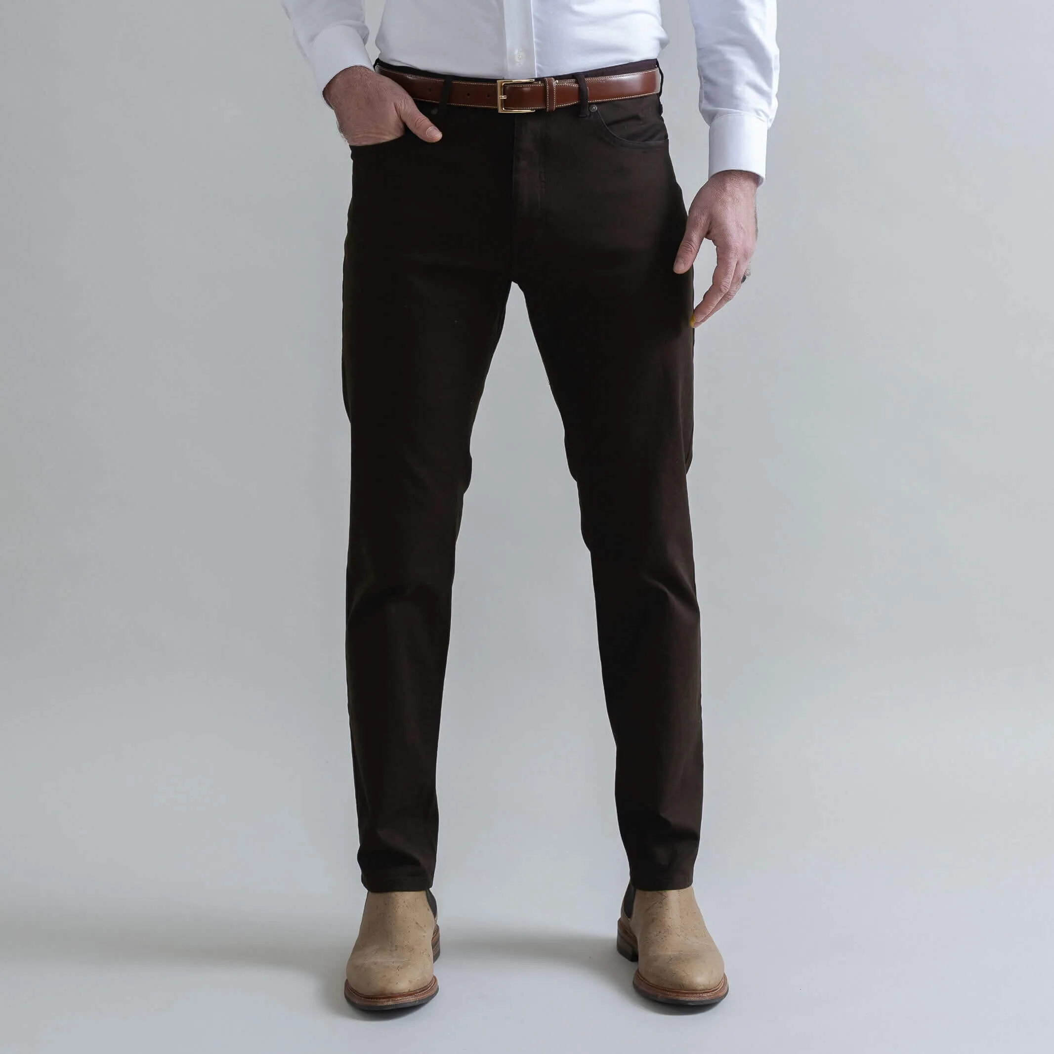 The Brown Stretch Canvas Franklin 5 Pocket Custom Pant