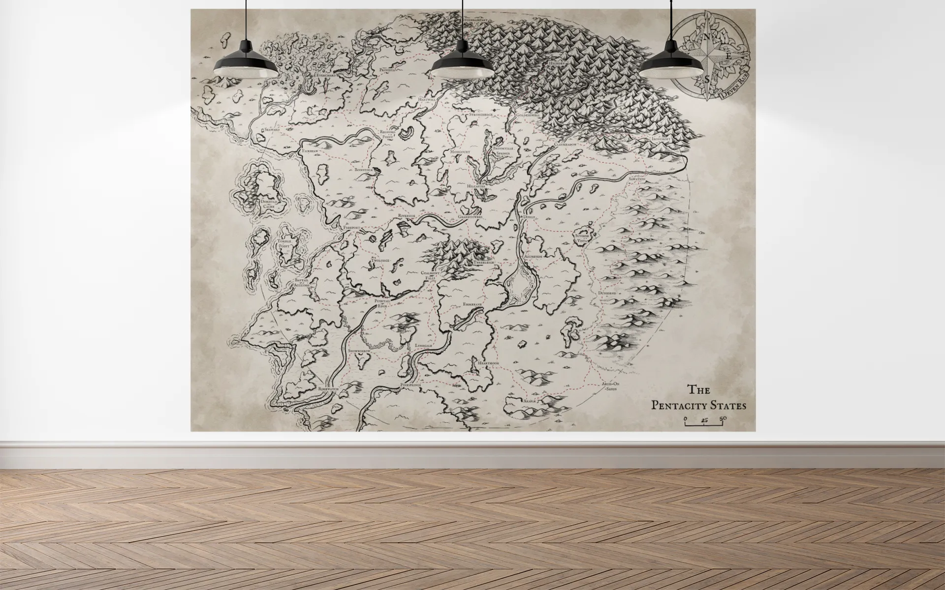 The Pentacity States Map