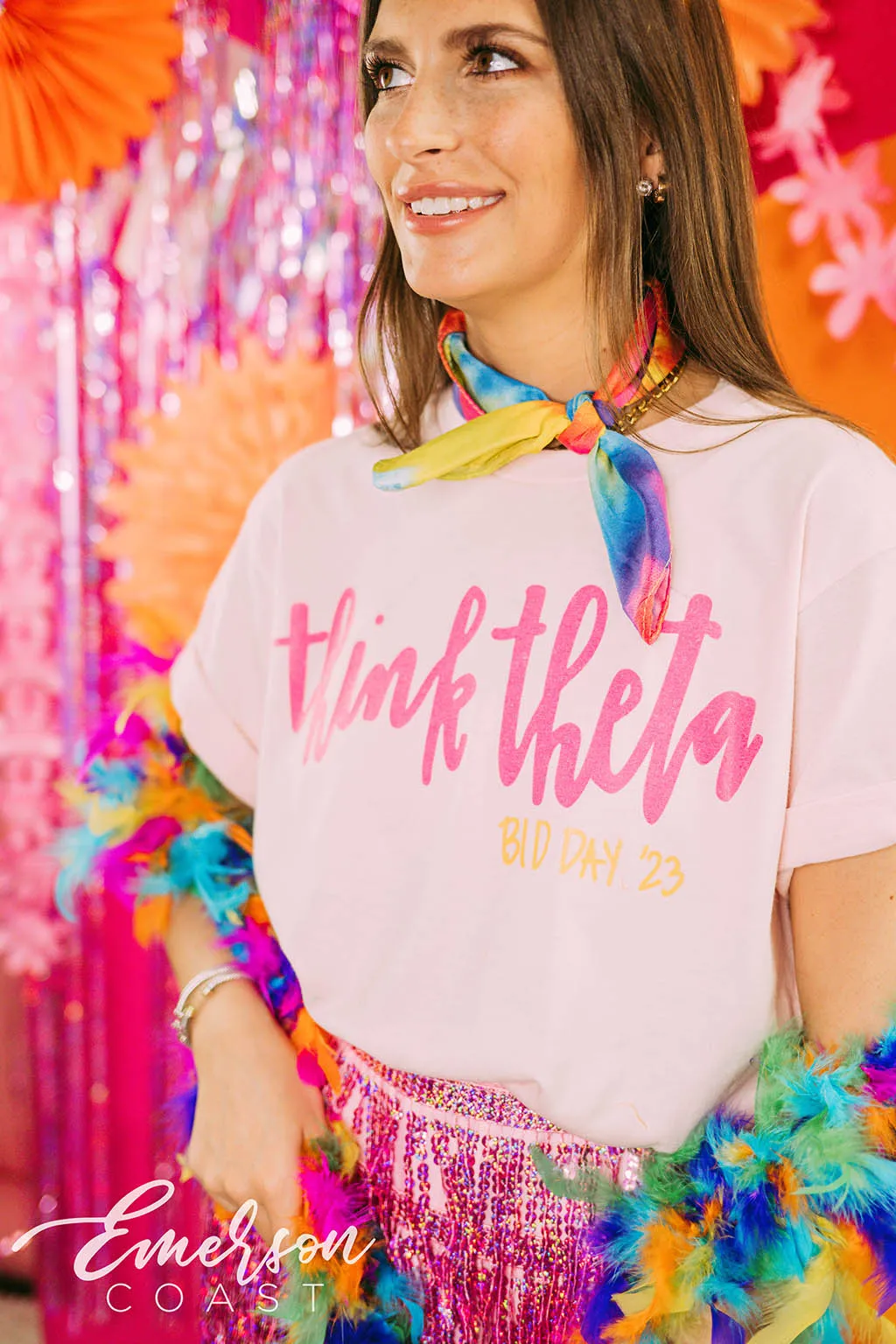 Theta Bid Day Think Theta Mad Happy Tee