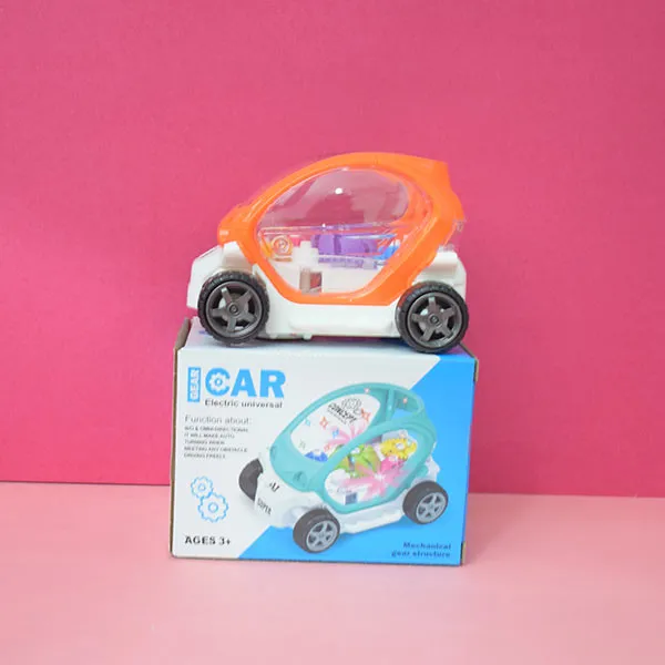 Toy Electric Transparent Gear Concept Police Car With Lights Music Universal Wheel Vehicles Toys For Kids.