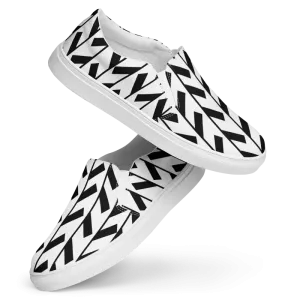 Trendy Black Pattern Men's Canvas Shoes
