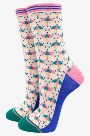 Umbrella and Rain Bamboo Socks