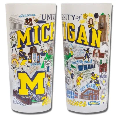 University of Michigan Collegiate Frosted Glass Tumbler