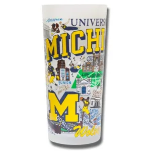 University of Michigan Collegiate Frosted Glass Tumbler