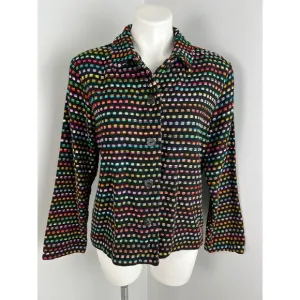 Vintage Chico’s Design Colorful Textured Embroidered Colorful Jacket Medium