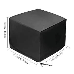 Waterproof Outdoor Furniture Cover - 210D Oxford Cloth - Anti-Uv & Dust-Proof - Fits Table & Chairs - 170X94X70Cm - Black