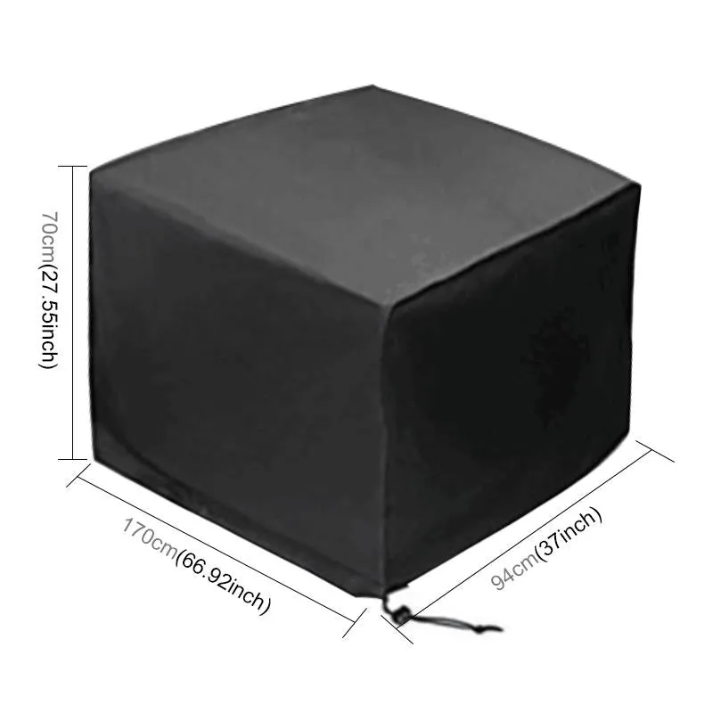 Waterproof Outdoor Furniture Cover - 210D Oxford Cloth - Anti-Uv & Dust-Proof - Fits Table & Chairs - 170X94X70Cm - Black