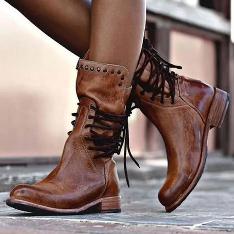 Windy | Urban Leather Lace-Up Boots