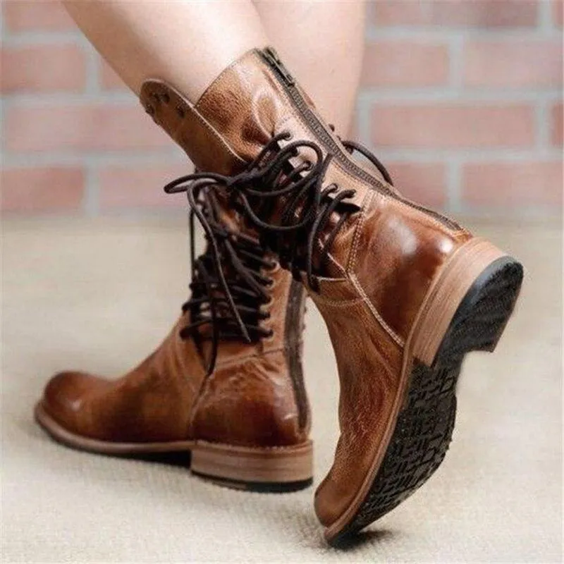 Windy | Urban Leather Lace-Up Boots