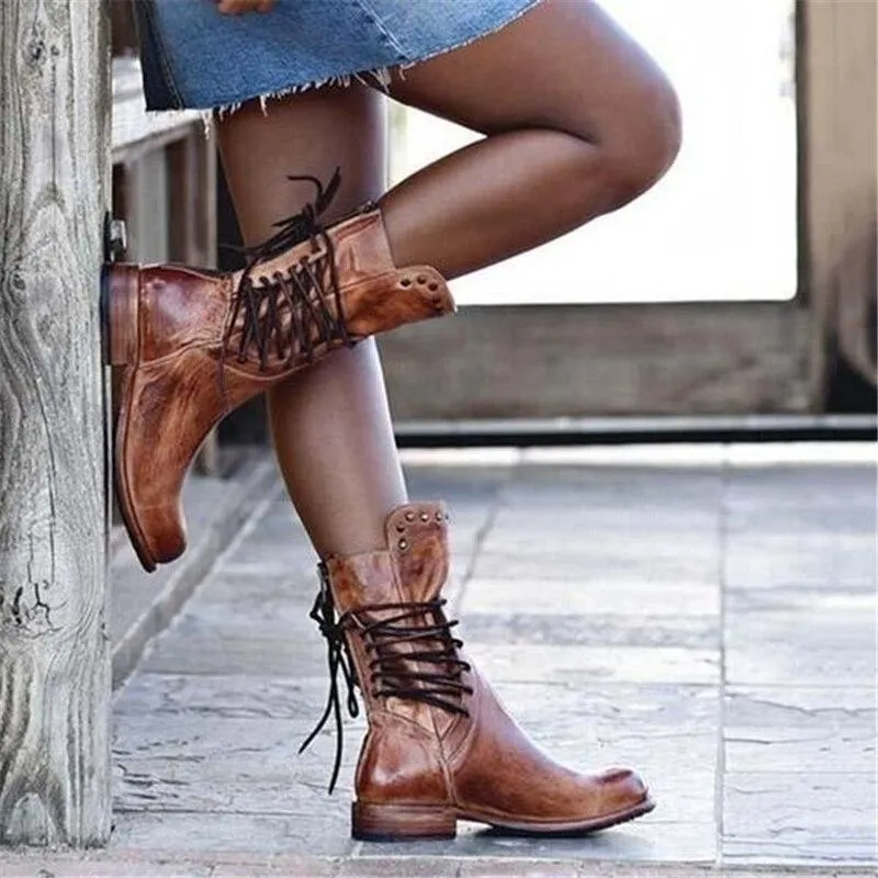 Windy | Urban Leather Lace-Up Boots