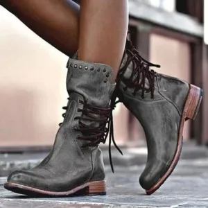 Windy | Urban Leather Lace-Up Boots