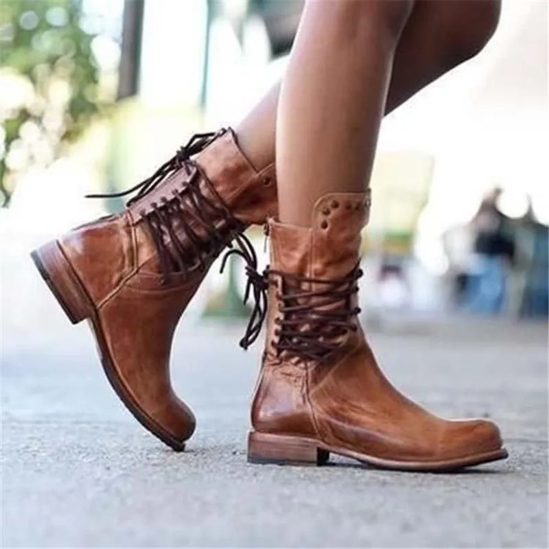 Windy | Urban Leather Lace-Up Boots
