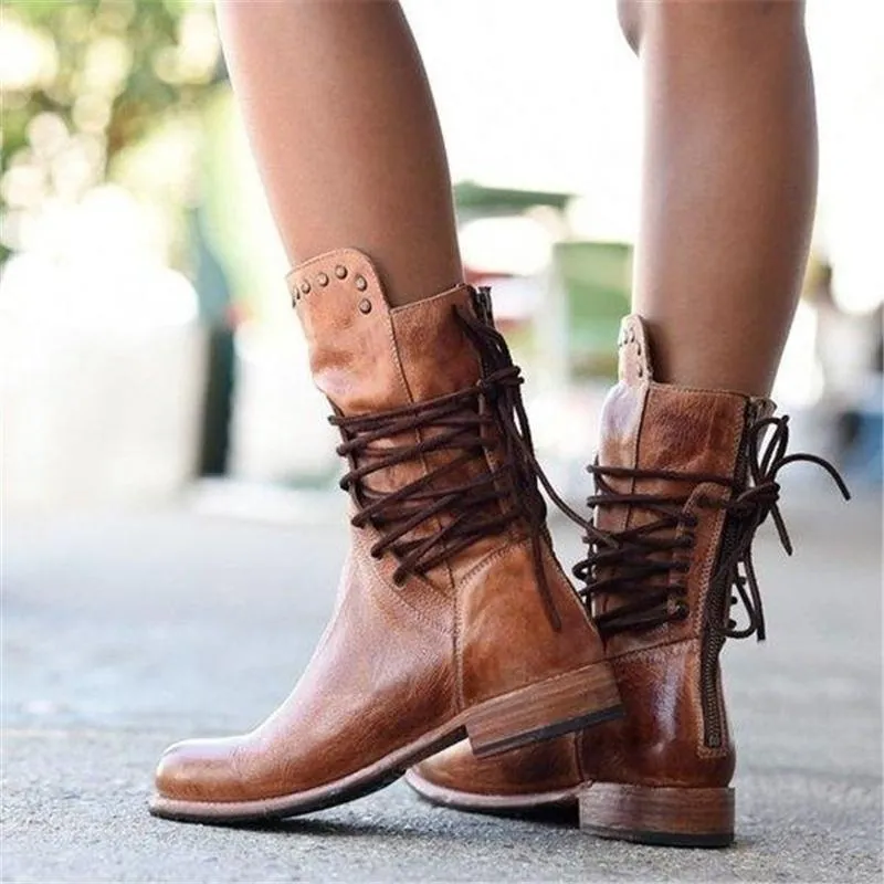 Windy | Urban Leather Lace-Up Boots