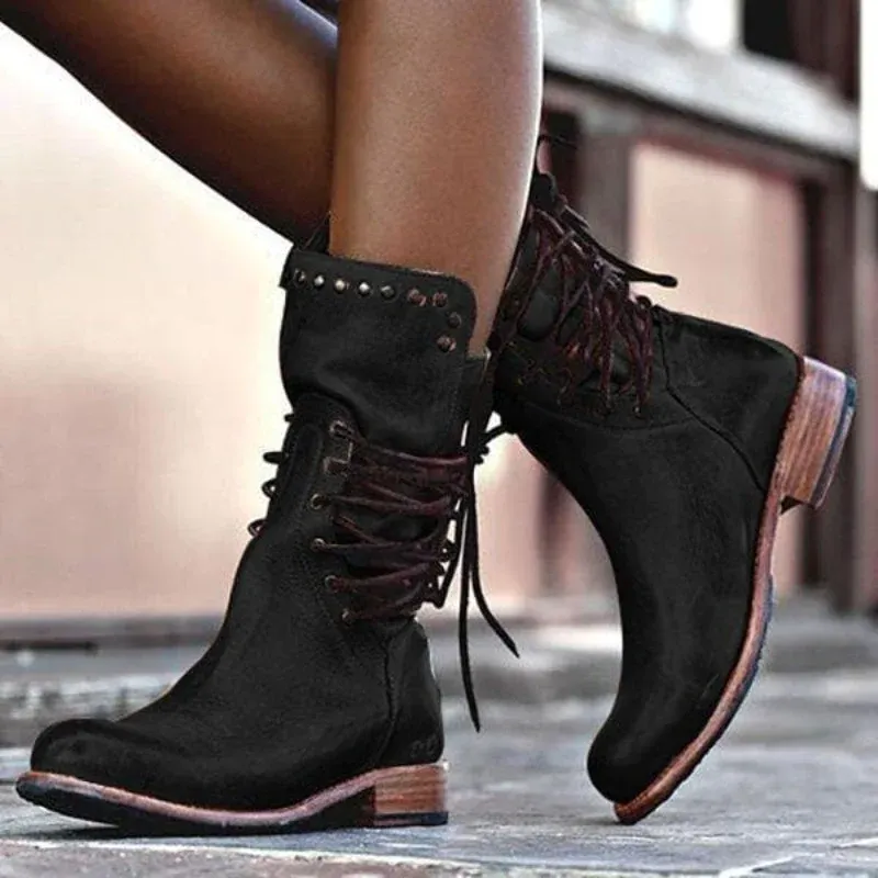 Windy | Urban Leather Lace-Up Boots