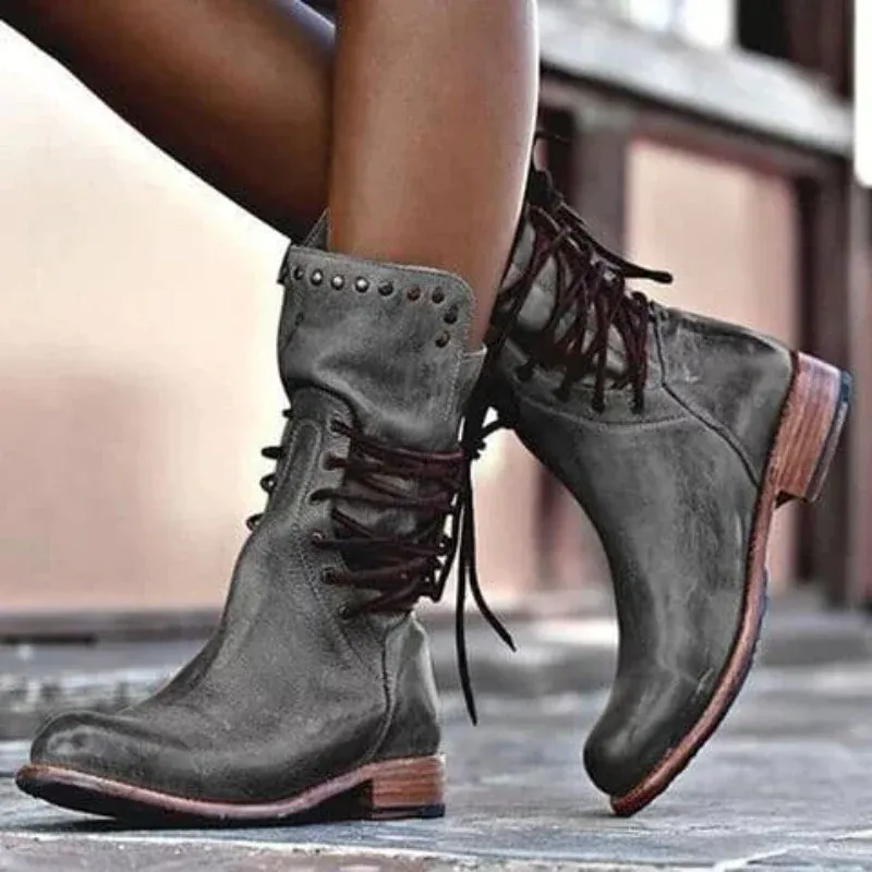 Windy | Urban Leather Lace-Up Boots