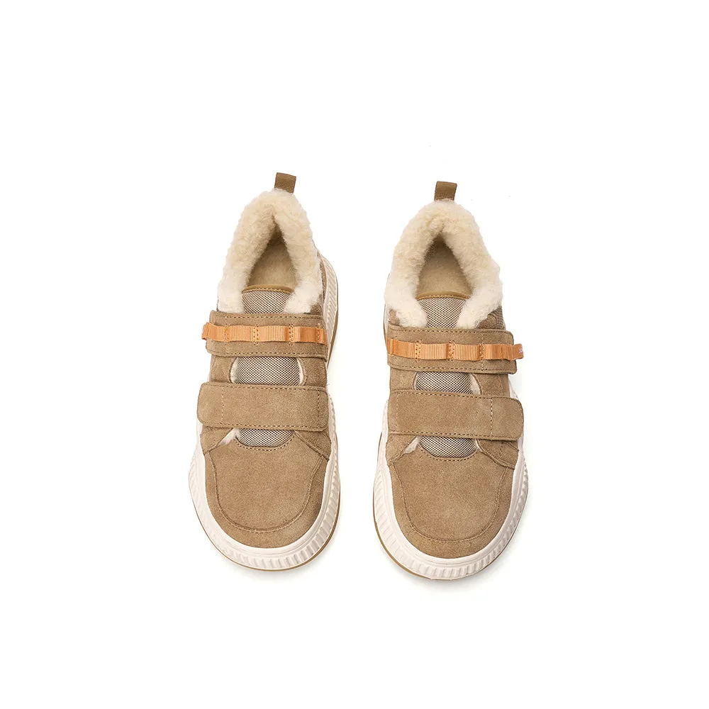 Women's Cow Suede Snow Short Boots in Camel-87759W