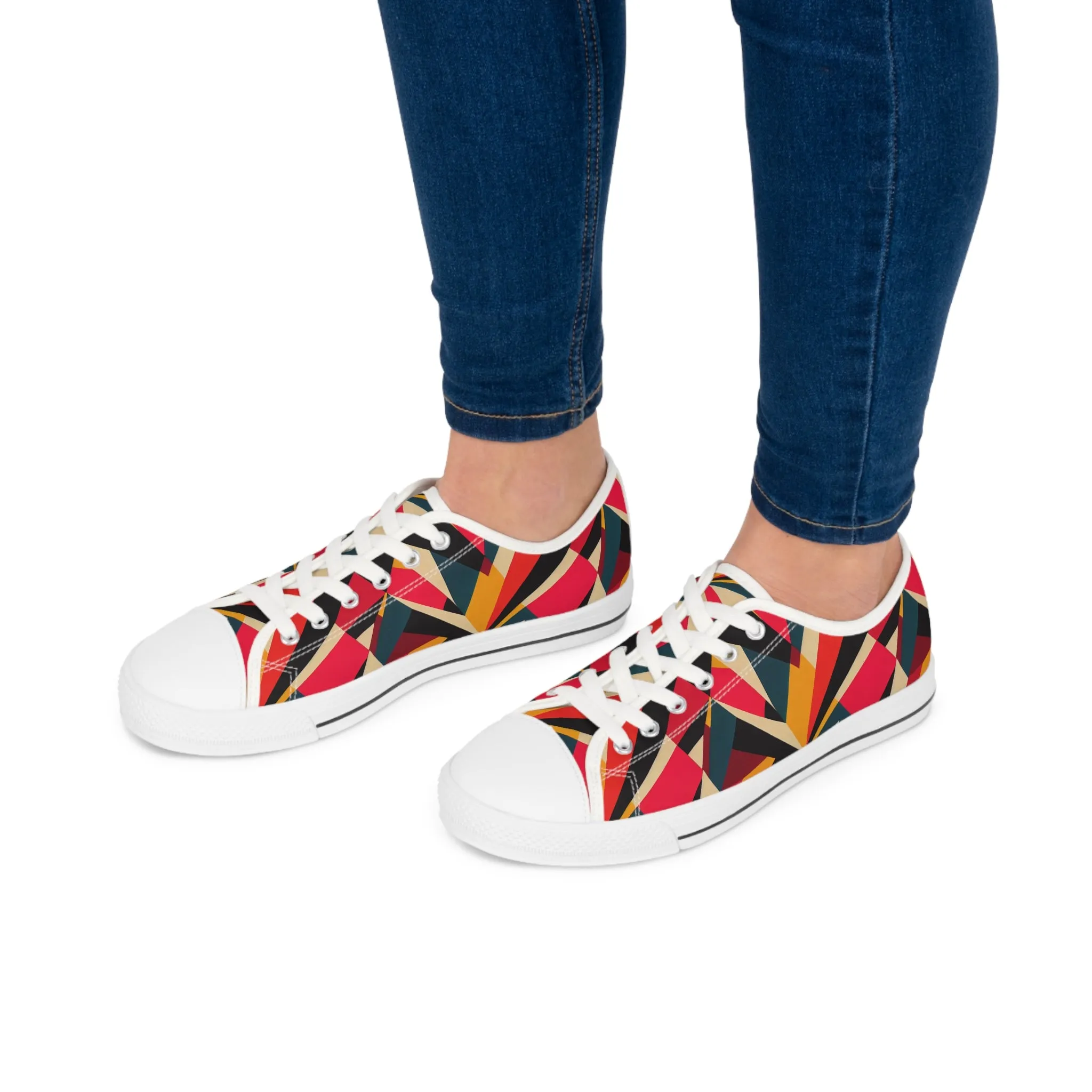 Women's Low Top Sneakers - Abstract Burst