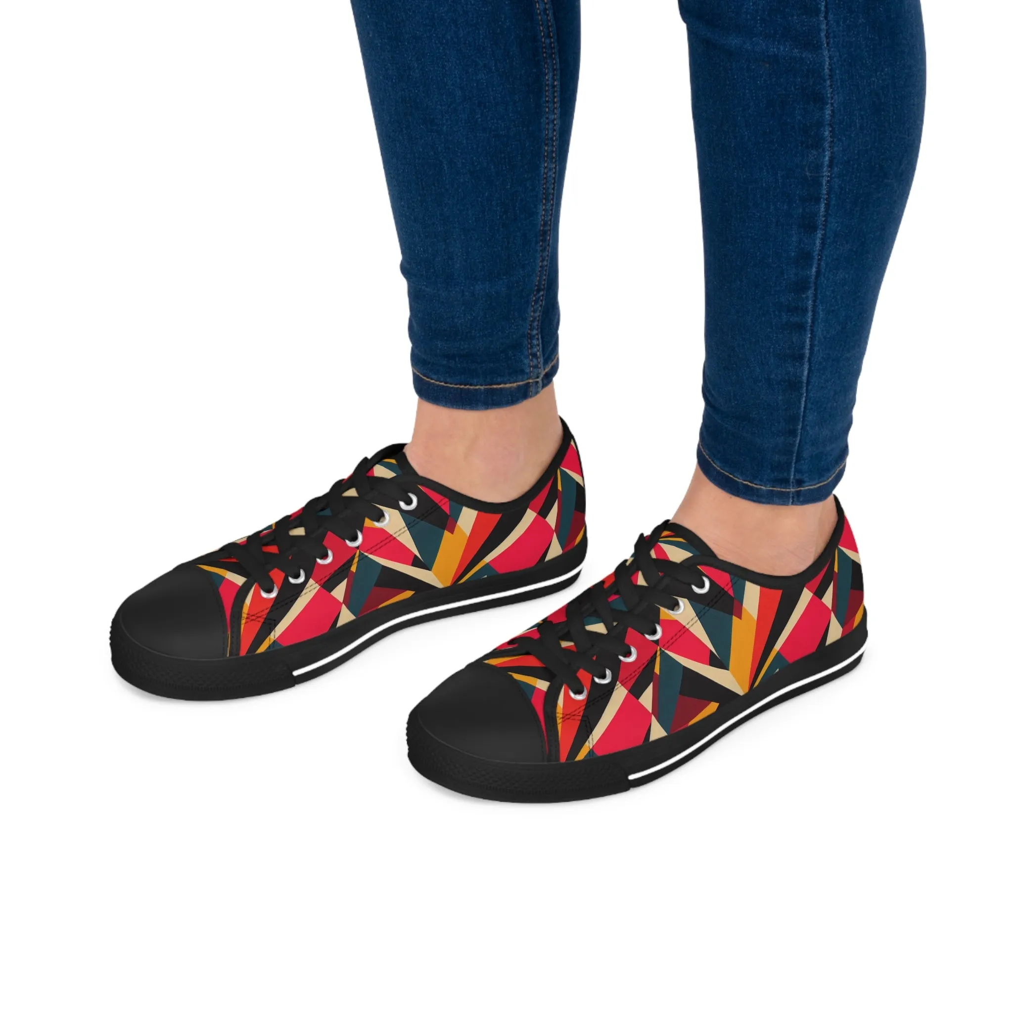 Women's Low Top Sneakers - Abstract Burst