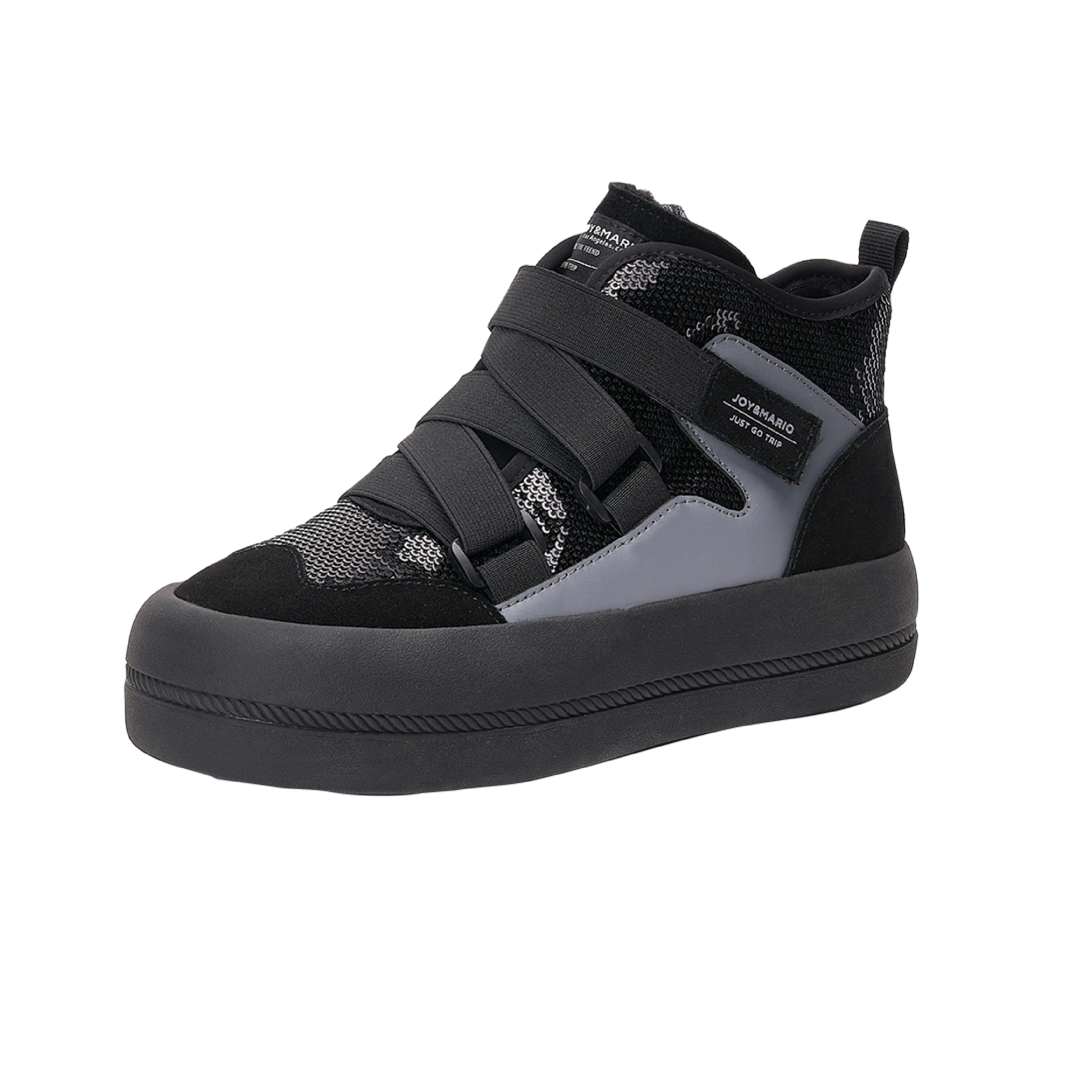 Women's Sequins and Action Leather Lace-up Snow Boots-65709W