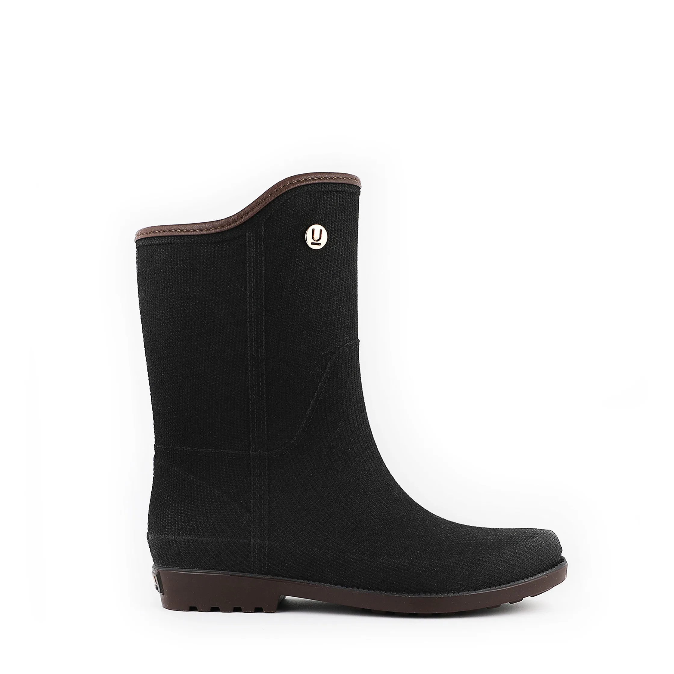 Women's Tall Dress Rain Boots, Suede Touch By Ulan 4212
