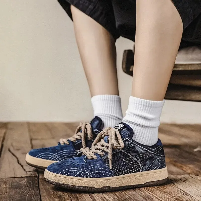 Y2K Casual Canvas and Denim Sneakers for Ultimate Streetwear Style